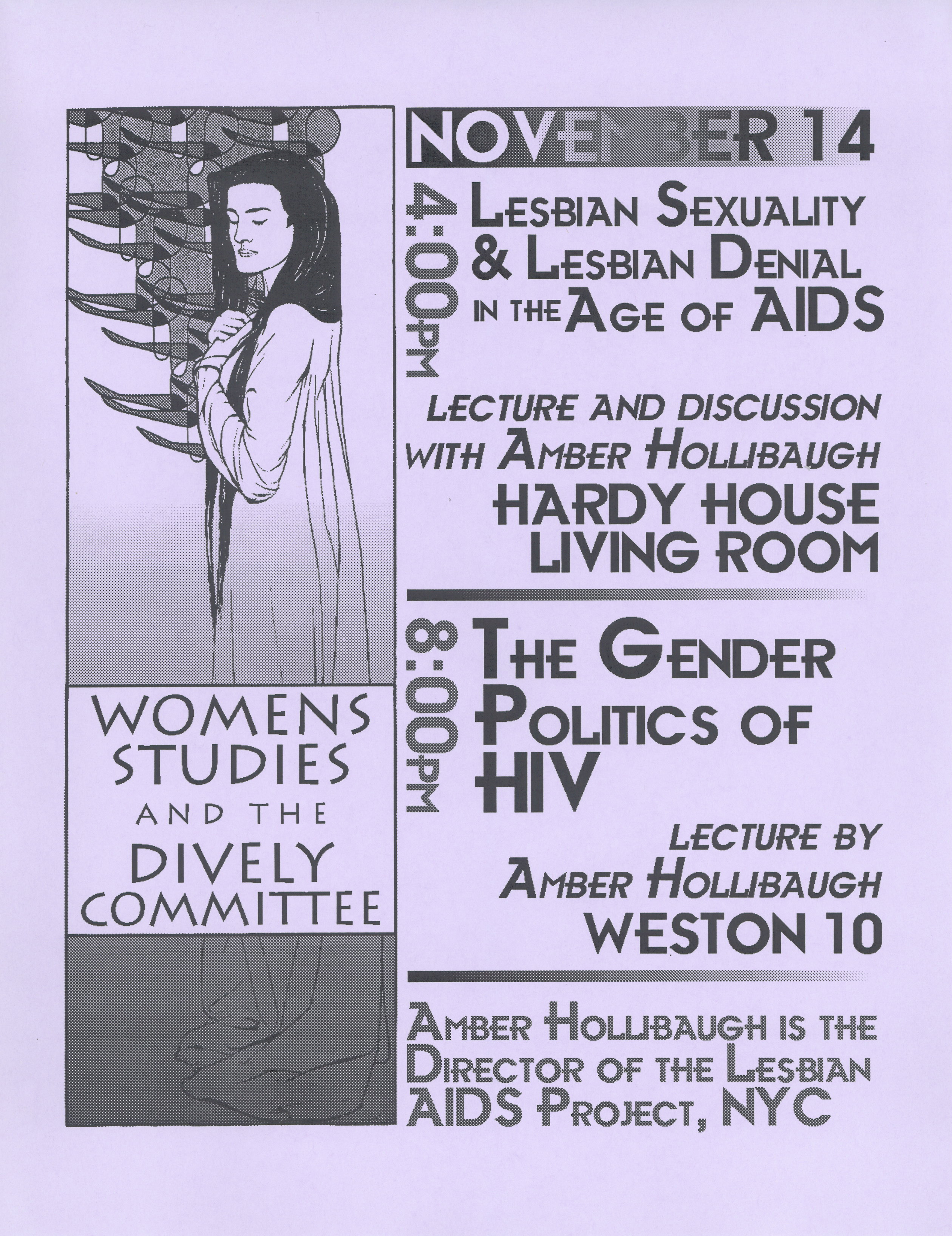 Amber Hollibough Discussion and Lecture flyer