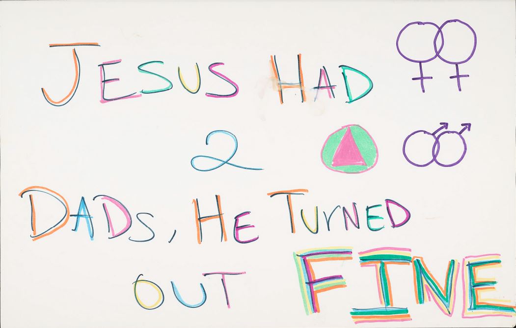 Jesus had two Dads: PRIDE poster