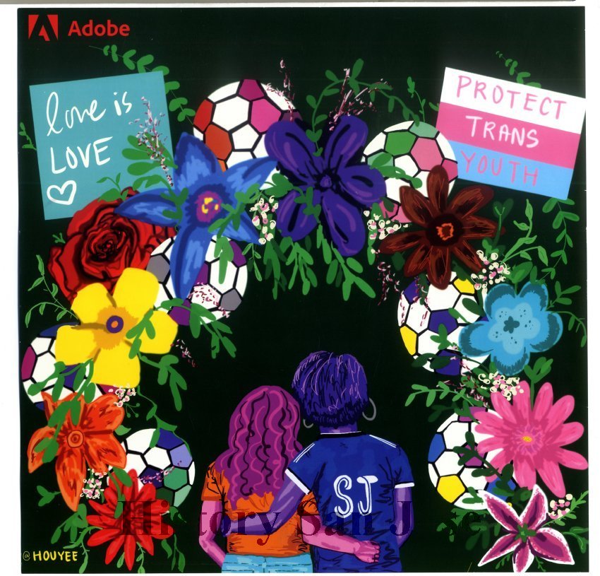"Love is Love: Protect Trans Youth" art