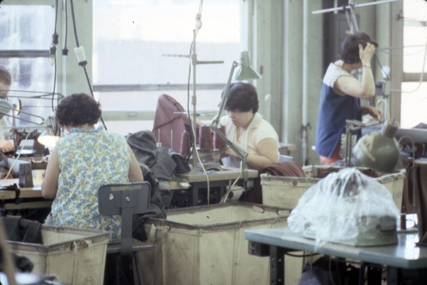 Garment workers at sewing machines